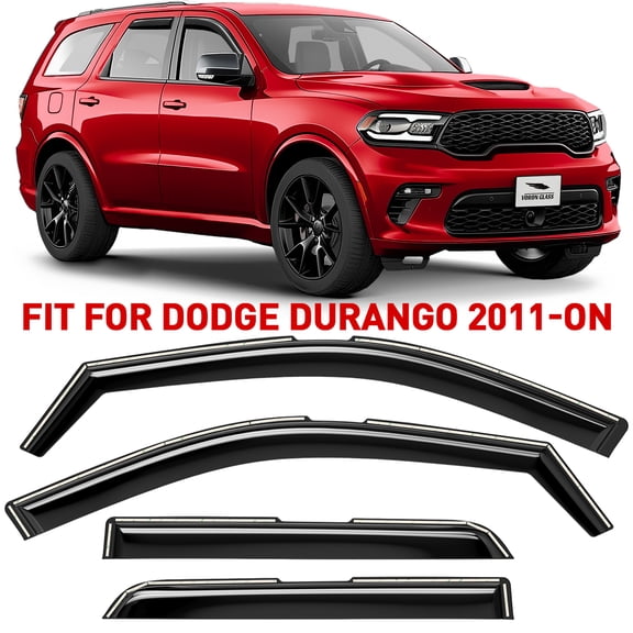 Voron Glass in-Channel Extra Durable Rain Guards for Dodge Durango 2011-2026, Window Deflectors, Vent Window Visors, 4 Pieces - 200486