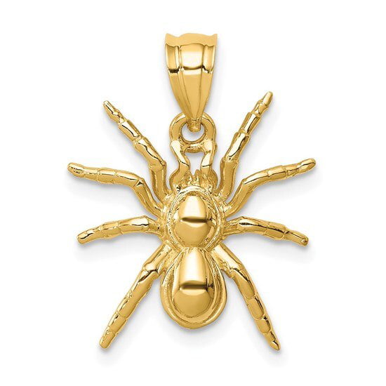 19mm Silver Yellow Plated Spider Charm