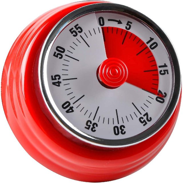 BR Temporizador de cocina giratorio de 360 grados - Recordatorio magnético de refrigerador para cocinar - Rojo