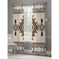 thumbnail image 3 of Sheer Curtains 84 inches Long 2 Panels Set Boho Light Filtering Sheer Drapes Rod Pocket Window Curtains for Living Room/Bedroom, Southwest Aztec Pattern Brown Beige, 3 of 8