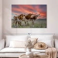 thumbnail image 2 of Elephant Stock Three Texas Longhorns Wall Art - Horizontal Canvas Wall Art - Bedroom Wall Decor - Animal Canvas - Gray And Brown Decor - 48" x 32", 2 of 8