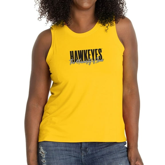 Women's Gold Iowa Hawkeyes A-Line Hannah High Neck Tank Top