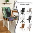 thumbnail image 5 of TSOVTHRID Black Cat Floral Print Quilted Dining Room Chair Covers Stretchy Chair Cushion Slipcovers with Detachable Strap Soft Seat Cushion Covers for Kitchen, Set of 1, 5 of 7