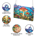 thumbnail image 3 of 89Bloom Mushroom Stained Glass Hologram Ornament, Stained Glass Suncatcher Ornaments Home Decor, Flower Holographic Ornaments, 3 of 6