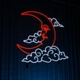 thumbnail image 3 of Craftnamesign Moon Cloud Neon Sign, Bedroom Decor, Moon LED Sign, 3 of 4