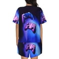 thumbnail image 3 of Kdxio Play Gaming Print Pajamas Sets for Women Short-Sleeved Pjs with Lounge Shorts Two Piece Sleepwear S-4XL, 3 of 8