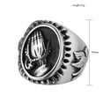 thumbnail image 2 of JAJAFOOK Punk Men's Silver Stainless Steel Religious Praying Hands Prayer Ring Band, 2 of 6