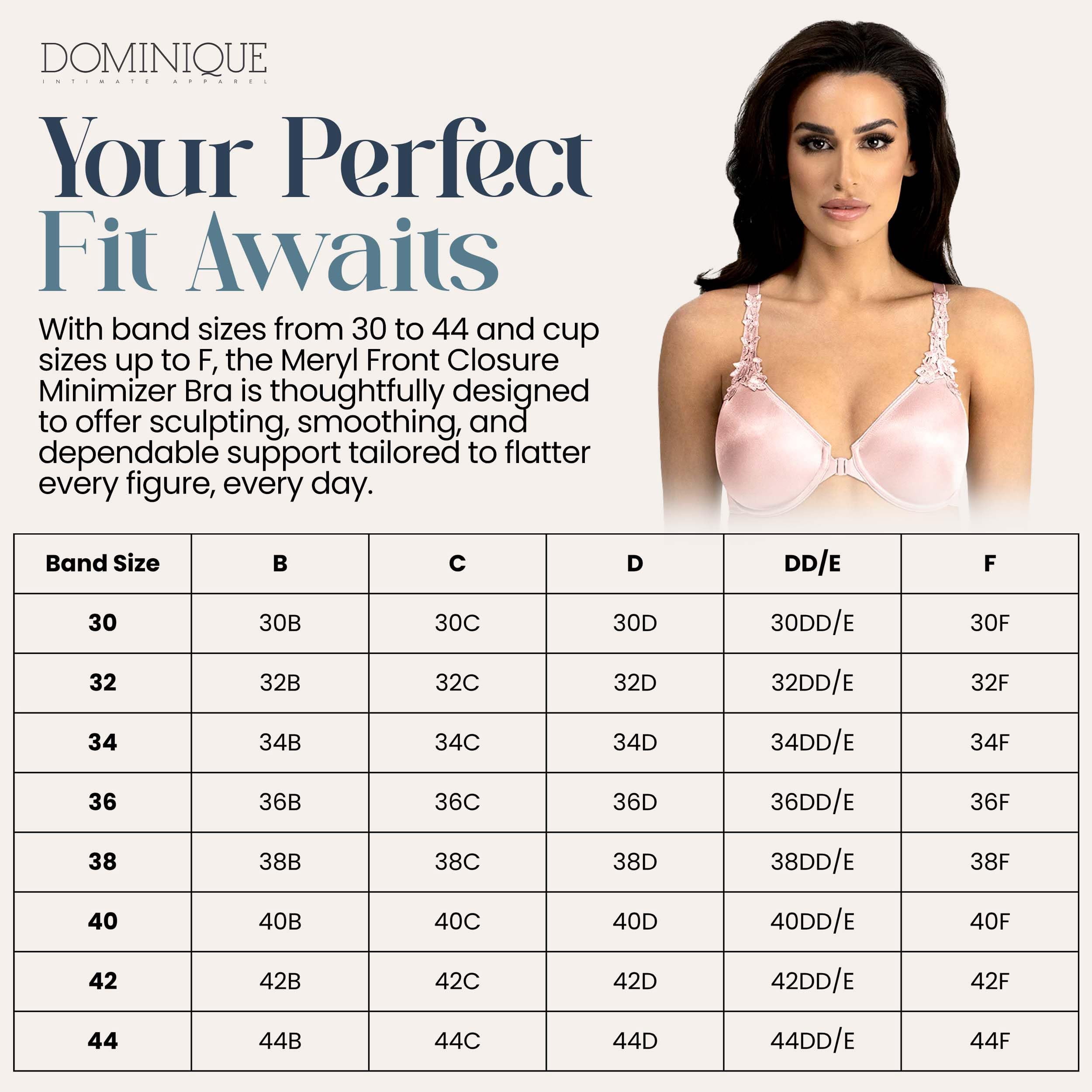 Dominique Women’s Meryl Front Closure Minimizer Racerback Bra #7050 – Seamless Full Figure Underwire Lingerie for women