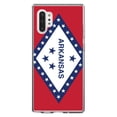 thumbnail image 1 of DistinctInk Clear Shockproof Hybrid Case for Galaxy Note 10 PLUS (6.8" Screen) - TPU Bumper, Acrylic Back, Tempered Glass Screen Protector - Arkansas State Flag - US State Flag, 1 of 1