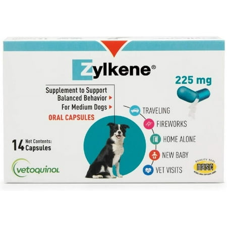 UPC: 0017030039610 | Vetoquinol Zylkene Behavior Support Capsules for Dogs & Cats 225mg 14ct – Calming Natural Milk Protein Supplement – Help Pets Cope with Change & Noise-Related Stress – Non-Drowsy – Lactose-Free