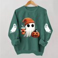 thumbnail image 5 of Halloween Sweatshirts Women Ghost Pumpkin Graphic Pullover Fall Spooky Funny Tops Crew Neck Long Sleeve Shirt, 5 of 5