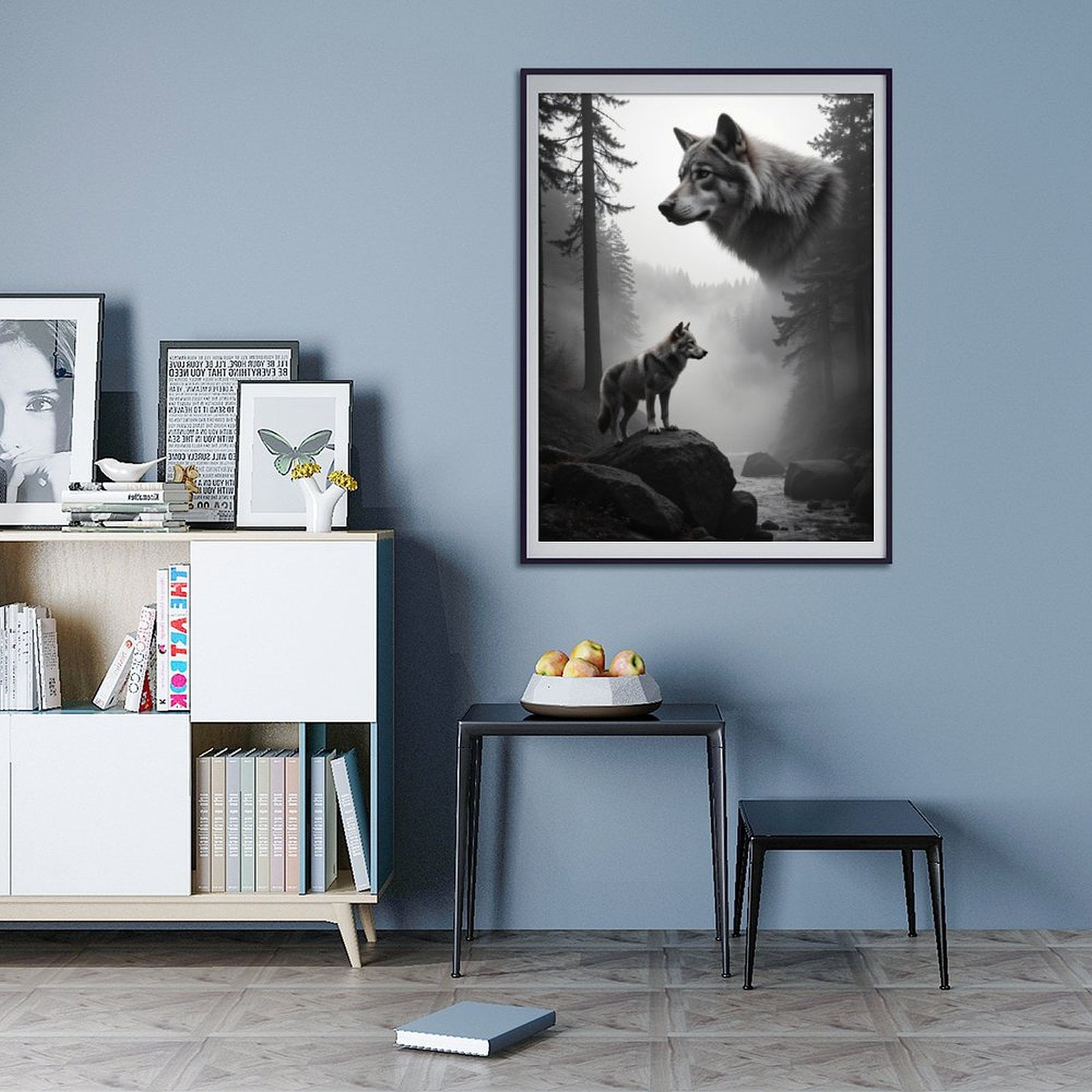 Diamond Art Kits for Adults - 5d Wolf Spirit In Misty Forest Diamond Painting for Adults, Diamond Art for Adults Beginners, Diamond Painting Kits for Adults for Home Wall Decor