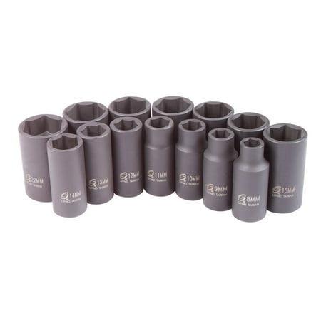 

Sunex 3328 14-Piece 3/8 in. Drive Metric Mid-Depth Impact Socket Set