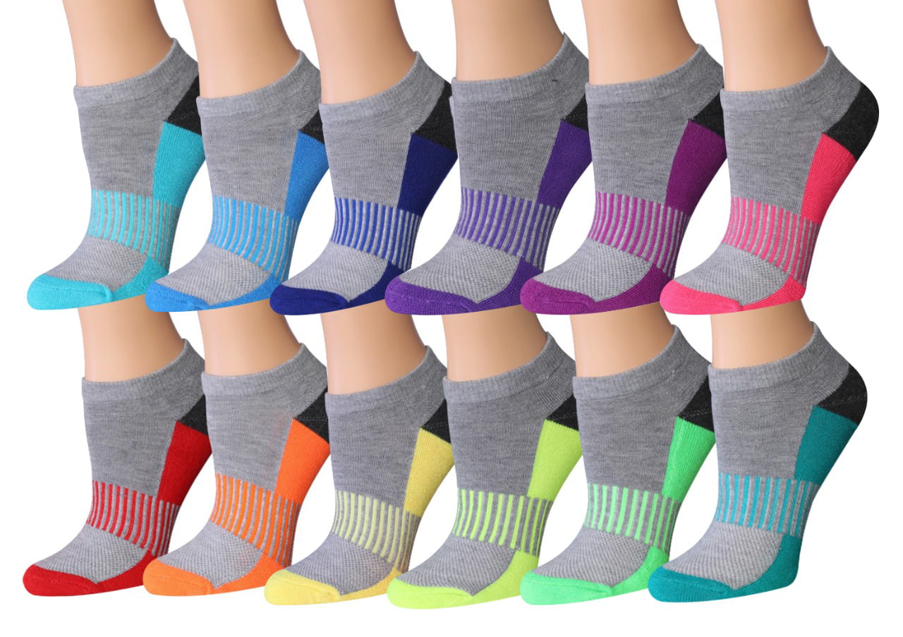 Colorfut Women's 12-Pairs Low Cut Athletic Sport Peformance Socks ...