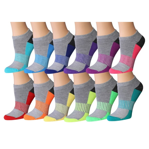 Colorfut Women's 12Pairs Low Cut Athletic Sport Peformance Socks