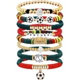 thumbnail image 1 of Yanonmyfd Game Day Bracelets for Women, Stackable Heishi Beaded Stretch Soccer Bracelet Soccer, World Soccer Cup Team Color Accessories & Outfits Jewelry, Soccers Dads Moms Coaches Fans Gifts, 1 of 16