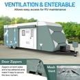 thumbnail image 5 of Filluck Travel Trailer RV Cover, 31.7-34FT Heavy Duty 6 Layers Thick Camper Cover, Waterproof UV Resistant with Repair Patches, Windproof Straps, Gutter & Jack Covers, RV Trailer Camper Accessories, 5 of 12