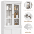 thumbnail image 3 of Homfa 71"H Pantry Cabinet with Tempered Glass Doors, 5 Tier Cupboard with Adjustable Shelf for Kitchen Dining Room, White, 3 of 7