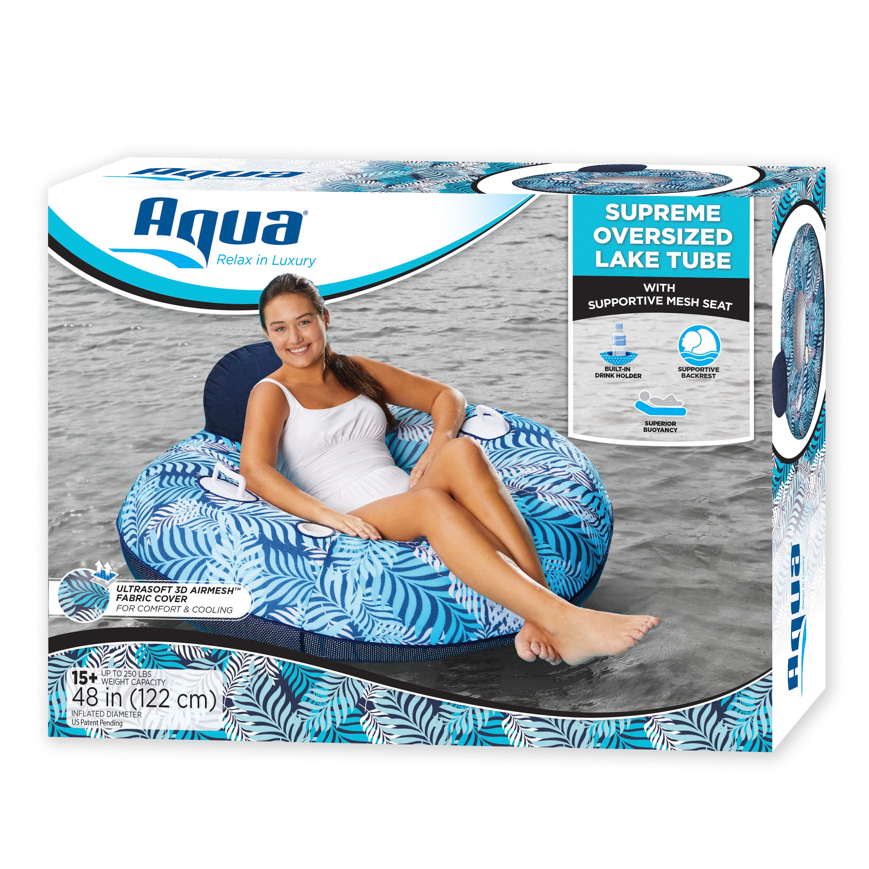 Aqua Leisure Oversized Blue Adult Cooling Pool Float and Lake Tube, Unisex,15 Years and up
