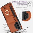 thumbnail image 6 of SaniMore for Samsung Galaxy A13 Case with Metal Rotating Ring Kickstand RFID Blocking Card Slots PU Leather Anti-scractch Wear-resitant Shockproof Wallet Cover for Samsung A13, Brown, 6 of 9