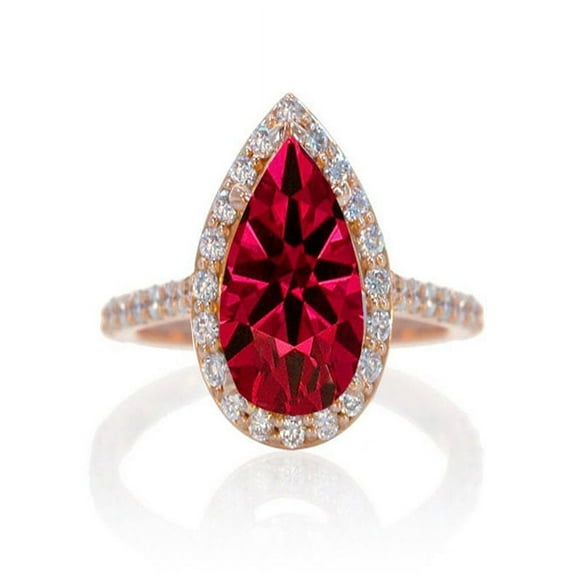 2 Carat Princess Cut Ruby and Diamond Wedding Ring set on 10k White Gold