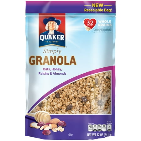 raisins oats quaker granola almonds honey simply oz