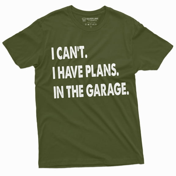 Men'S Funny Garage Plans T-Shirt Fathers Day Mechanic Papa Father Tee Shirt (Medium Military Green)