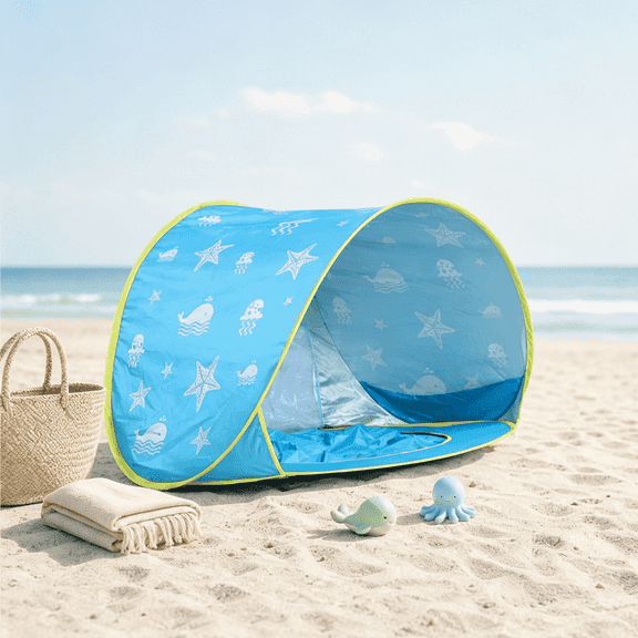 SweHouse Pop up Beach Tent for Babies with Blue Pool & Carry Bag Sun shelter UV Protection