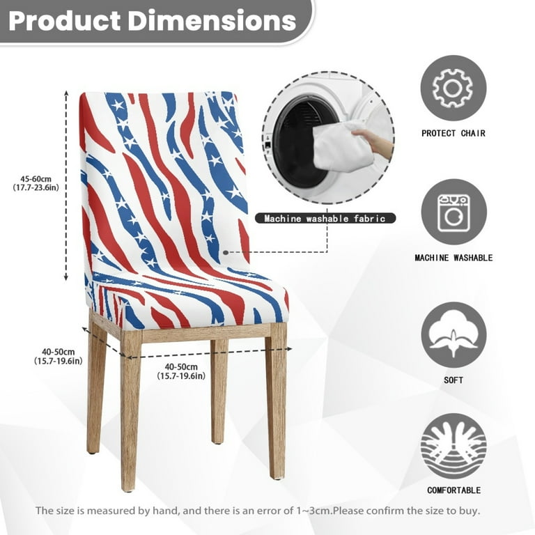 Xoenoiee American Flag Zebra Stripe Print Dining Chair Covers