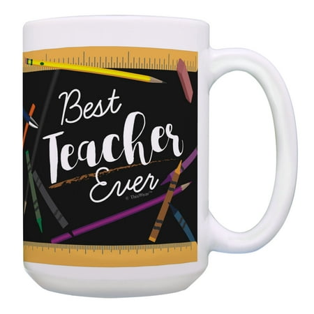

ThisWear Teaching Gifts Best Teacher Ever Cups for Teachers Appreciation Week 15oz Coffee Mug Multi