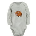 thumbnail image 2 of iDzn Little Baby Cute Rompers, Newborn Baby Unisex Bodysuits, Infant Animal Bison Graphic Jumpsuits, Toddler Kids Long Sleeve Oufits (Gray, 0-6 Months), 2 of 5