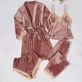 thumbnail image 1 of TaTaai Women's Velvet Pajamas Set, Four Piece Lounge Wear Suit, Elegant Soft Home Outfit, Cozy Christmas and Valentine's Day Sleepwear Gift, 1 of 6