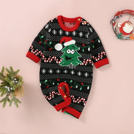 

TOWED22 Christmas Outfits For Girls Toddler Baby Girl Boy Christmas Outfit Pumpkin Romper Sweatshirt Onesie Long Sleeve Bodysuit Oversized Top Winter Clothes Black