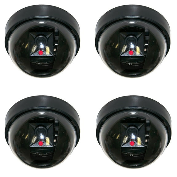 VideoSecu 4 Pack Dummy Fake Infrared IR LED Imitation Simulated Indoor Security Camera with Blinking Flashing Light ag6