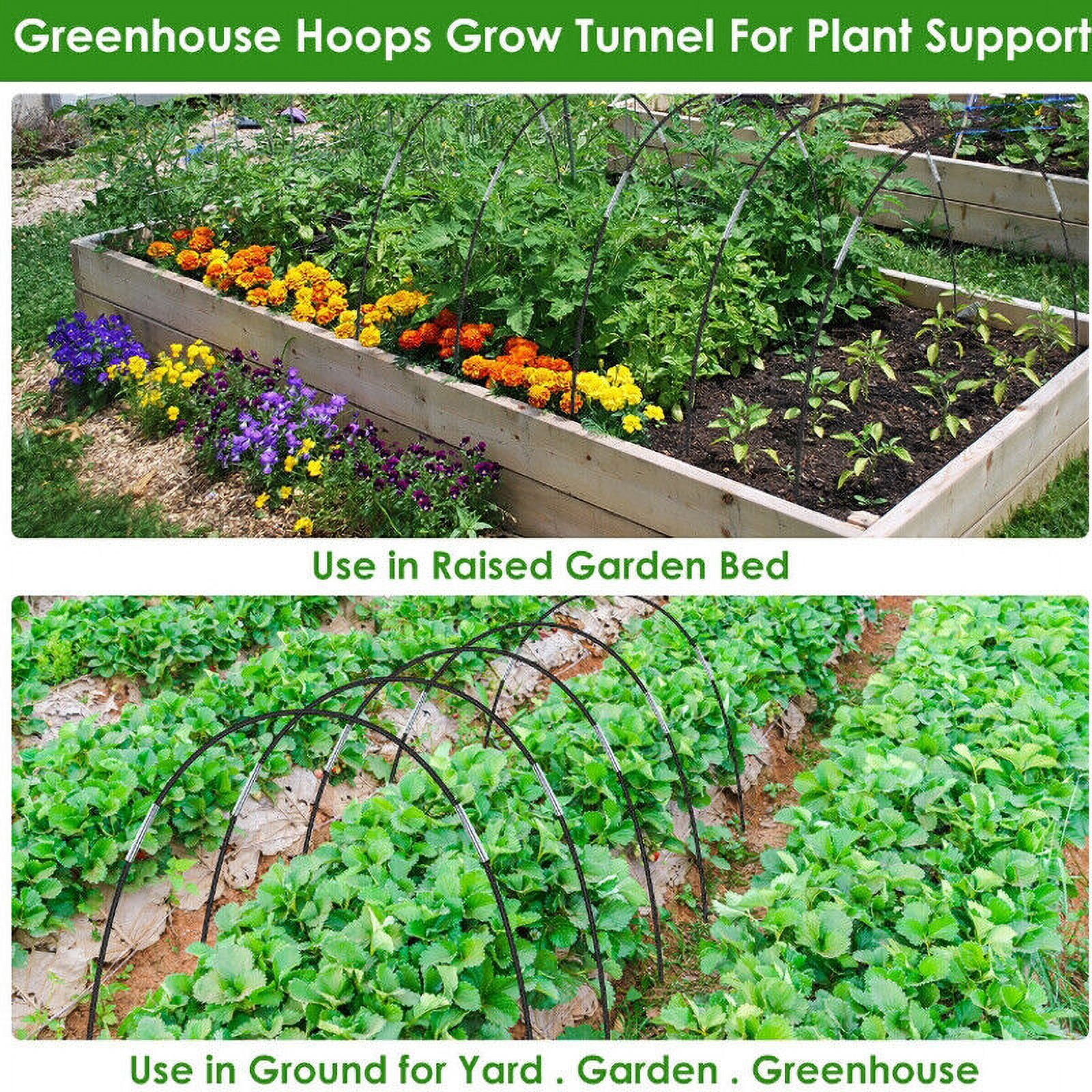 WEISIPU 90Pcs/set Garden Greenhouse Plant Hoop Grow Tunnel Hoop Support Tunnel Hoops