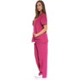 thumbnail image 2 of Hweilai Ensembles de Gommage pour Femmes avec Six Poches (Col en V et Pantalons Cargo), 2 of 3