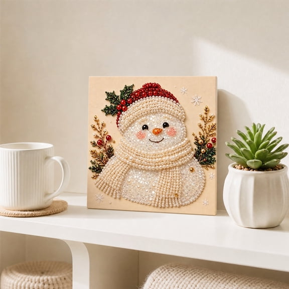 Christmas 5D Diamond Art Kit Full Drill Sparkling Rhinestone Painting for Adults Beginners DIY Festive Wall Decor for Living Room Bedroom Holiday Gift for Family Friends
