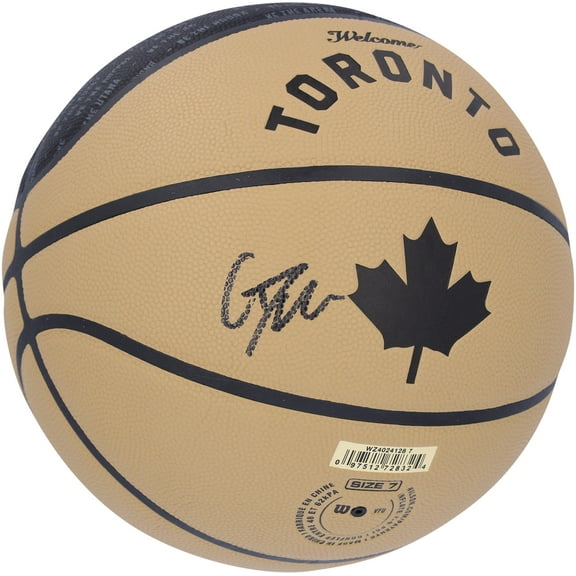 Gradey Dick Toronto Raptors Autographed Wilson Black and Gold City Edition Collectors Basketball - Signed in Gold - Fanatics Authentic Certified