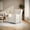 Off-White Boucle, variant on Flash Furniture Swivel Glider Rocker Manual Recliner Chair, 270 Degree Swivel, USB/USB-C Charging Ports, Perfect for Living Room or Nursery, Cognac LeatherSoft