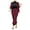 Red, variant on Women Fashion Plaid Print 2 Piece Outfit Zip Up Long Sleeve Jacket Long Pants Set Work Suits Tracksuit