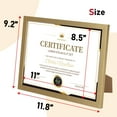 thumbnail image 3 of Set of 12 Gold 8.5x11 Picture Frames - Modern Multi-Frame Bulk Pack for Certificates, Diplomas, Documents, 3 of 6