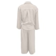 thumbnail image 6 of HAYIMI Womens Fall Outfits Sets 2 Pieces Casual Long Sleeve Tops With Button Front And Pocket Trousers Solid Color Versatile Clothes Sets, 6 of 7