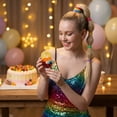 thumbnail image 4 of Birthday Number Candle, Cartoon Glitter Rainbow, 1 Piece,Suitable for Birthday Party Cake Decoration, 4 of 5