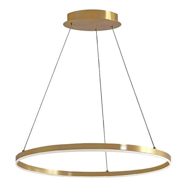 Dainolite Lustre Circulo 34W en Métal et Acrylique en Laiton Vieilli/blanc