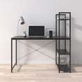 thumbnail image 2 of Ames 47" Reversible Gaming Computer Desk with Adjustable Shelves, Home Office Desk, Grommet Cable-Management, Leveler Feet, Easy Assembly, Black/Walnut, 2 of 10
