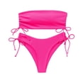thumbnail image 2 of Minjewel Women's Strapless Bikini Top & Bottom Set Two Piece Sexy Push Up Swimsuit for Beach Photos Summer Vacation,Hot Pink,M, 2 of 6