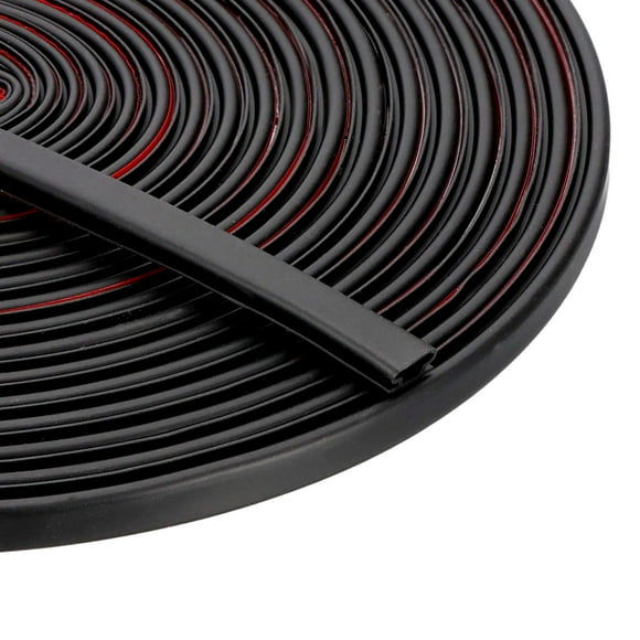 Rubber Weather Stripping Door Seal Strip 23 Feet, Self-Adhesive Door Insulation Weather Strip Black