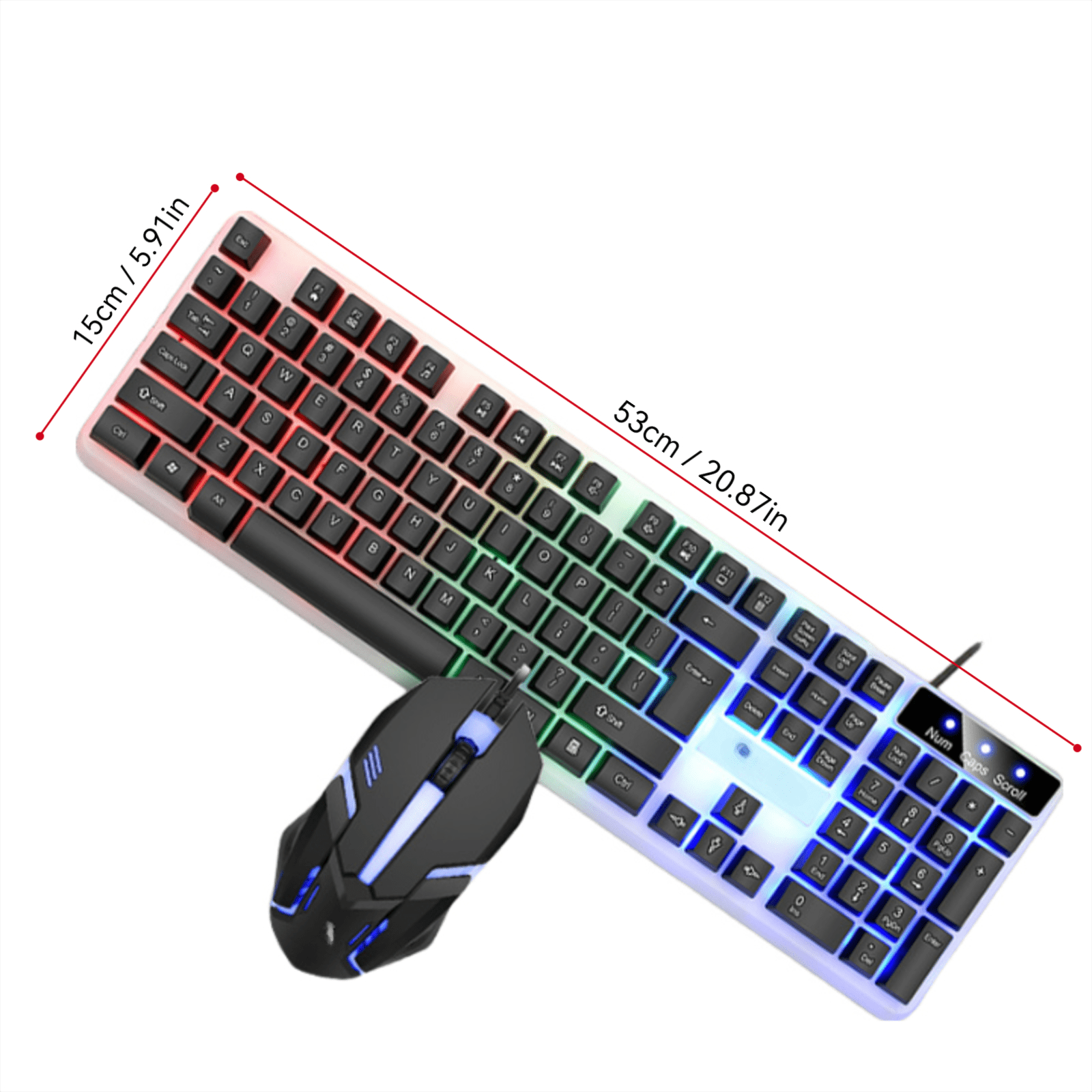 Wired Gaming Keyboard 104-Key, Colorful RGB Backlit Computer Keyboard with Ergonomic Mechanical Feel, Waterproof USB PC Keyboards for Desktop PC Laptop Gaming and Office Use.