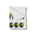 thumbnail image 2 of Jamaican Soft Flannel Fleece Throw Blanket, Reggae Colorful Peaces Abstract Americas Music Culture Art Print, Cozy Plush for Indoor and Outdoor Use, 50" x 70", Multicolor, by Ambesonne, 2 of 5