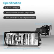 Fog Lights for BMW M3 (E36) 3 Series 1992-1999 Fog Lamps Replacement Assembly With H1 12V 55W Bulbs-1 Pair (Clear Lens)